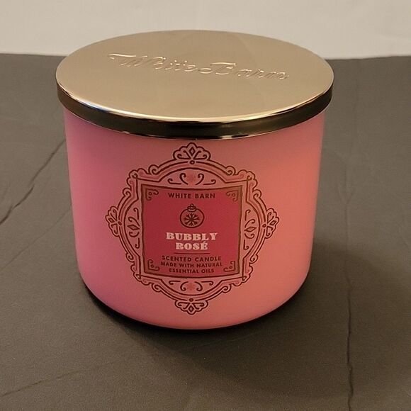 BRAND NEW BATH & BODY WORKS BUBBLY ROSE 3-Wick LARGE 14.5 oz CANDLE - Picture 5 of 11